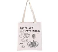 PYOUL - Bolsa de mano para mujer con diseño de pasta no patriarcado, Pasta Not Patriarchy T, medium