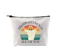 PYOUL - Bolsa de maquillaje con texto en inglés "Disappointments All of You", diseño de Jesús Meme, regalo de memes religiosos, Disappointments All Bag