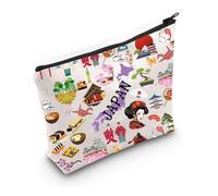 PYOUL - Bolsa de maquillaje de viaje con iconos de Japón, bolsa de cosméticos, regalo de recuerdo de Japón, Bolsa de iconos de Japón