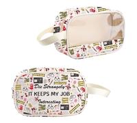 PYOUL - Bolsa de maquillaje extrañamente transparente para regalo de ciencia forense y crimen, bolsa de aseo para investigadores y detectives, Die Strangely Mb