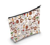 PYOUL - Bolsa de maquillaje para amantes de Puerto Rico, regalo puertorriqueño, regalo de vacaciones en Puerto Rico, Bolsa con diseño de coquito
