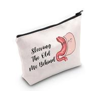 PYOUL - Bolsa de maquillaje para cirugía gástrica, regalo de concienciación gástrica, con texto en inglés "The Old Me Behind", bolsa de cosméticos bariátrica VSG, Old Me Behind Bag