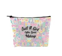 PYOUL - Bolsa de maquillaje para futuros artistas que aman el maquillaje, bolsa de cosméticos para esteticistas, Who Loves Makeup B