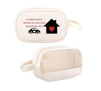 PYOUL - Bolsa de maquillaje transparente para agente inmobiliario, regalo para agente inmobiliario, regalo para amantes de la propiedad, para viajes, viajes, viajes, viajes, viajes, viajes, viajes