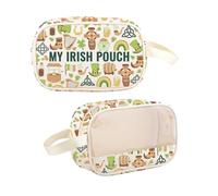 PYOUL - Bolsa de maquillaje transparente para amantes de Irlanda, bolsa de aseo de viaje de cultura irlandesa, Bolsa irlandesa Mb