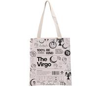 PYOUL - Bolso de mano inspirado en Virgo, 100% Human Be Kind The Virgo, para amantes de la astrología, bolso de mano del zodiaco Virgo Merch, The Virgo Tote, medium