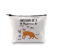 PYOUL - Divertida bolsa de maquillaje abisinio con diseño de Anatomía de un abisinio, gato abisinio, mamá, regalo para propietario abisinio, Una bolsa abisinia