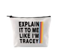 PYOUL - Divertida bolsa de maquillaje con texto en inglés "Explain It to Me", para fanáticos del podcast, bolsa de cosméticos, regalo de memes, Bolsa Explain It