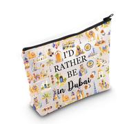 PYOUL Dubai Travel Gift Rather Be in Dubai Bolsa de maquillaje Welcome to Dubai Bolsa de cosméticos Dubai Souvenir Merch, Be in Dubai Bag