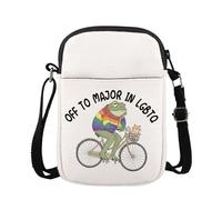 PYOUL Frog and Cat Off To Major In LGBTQ - Bolso cruzado Rainbow Pride Merchandise, Especialización en Lgbtq Cb Eu