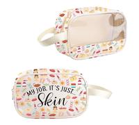 PYOUL Future Dermatologist Gift My Job It's Just Skin - Bolsa de maquillaje transparente Future Derm Tech, regalo de viaje, bolsa de aseo para enfermeras, Just Skin Mb
