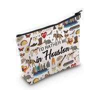PYOUL Houston Lover Gift I'd Rather Be in Houston Bolsa de maquillaje Welcome to Houston Merch, Be in Houston Bag