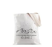 PYOUL If The Stars Were Made To Worship So Will I Bolso de hombro para mujer, regalo cristiano, versículo bíblico, regalos cristianos, If the Stars Tote Eu