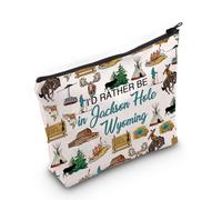 PYOUL Jackson Hole Wyoming Lover Gift I'd Rather Be in Jackson Hole Wyoming - Bolsa de maquillaje Welcome ToJackson Hole Wyoming, En bolsa Jackson Hole
