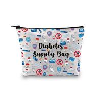 PYOUL Kit de supervivencia para diabetes, bolsa de maquillaje para diabetes, guerrero para diabetes, bolsa de cosméticos, regalo para enfermedades crónicas, Bolsa de suministros para diabetes