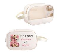 PYOUL Line Dancing Lover Gift Life's A Dance - Bolsa de maquillaje transparente CountryGirl, regalo de viaje, bolsa de aseo con diseño occidental, Life's a Dance Mb