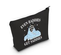 PYOUL Mental Health Matters Merch Funny Raccoon Meme Even Baddies Get Saddies - Bolsa de maquillaje para TDAH, regalo para terapeuta, regalo de mapache, Even Baddies Bag Eu