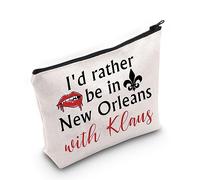 PYOUL Originals - Regalo inspirado en vampiros I'd Rather Be in New Orleans con bolsa de maquillaje Klaus Mikaelson, bolsa de cosméticos para fanáticos del equipo Klaus Klaus, Orleans con Klaus B