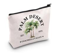 PYOUL Palm Springs - Bolsa de cosméticos Palm Desert Coachella Valley Est 1973, bolsa de maquillaje, bolsa de palmeras de California, regalo para amantes de las palmeras, Palm Desert Bag EU