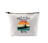 PYOUL Rowing Lovers Gift Just A G-IRL Who Loves Rowing Maquillaje Bolsa de cosméticos Rower Row Team Gift, Loves Rowing Bag