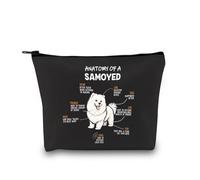PYOUL Samoyedo Inspirado Regalo Anatomía de un Samoyedo Perro Bolsa de Maquillaje Samoyedo Mamá Bolsa de Cosméticos Samoyedo Amante Regalo Samoyedo Merch, Un perro samoyedo B