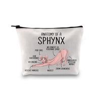 PYOUL Sphynx Cat Lover Gift Anatomy of A Sphynx Cat Makeup Bag Sphynx Mom Cosmetic Bag Sphynx Cat Owner Gift, Una bolsa para gatos Sphynx