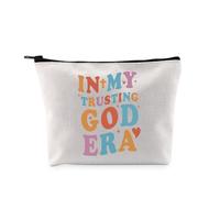 PYOUL Trusting God Gift My Trusting God Era - Bolsa de maquillaje religiosa para cosméticos, regalo de fe, Bolsa Trusting God Era