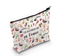 PYOUL Venice Lover Gift I'd Rather Be in Venice Bolsa de maquillaje Welcome to Italy Bolsa de cosméticos Venice Merch, Bolsa Be in Venice