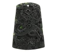 Pyralxwight Collar con colgante de dragón de jade oscuro hecho a mano, exquisita joyería de jade para hombres y mujeres, diseño vívido de dragón con simbolismo protector, regalo de moda para