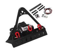 Pyralxwight Kit de luz para cabrestante en el Parachoques Delantero de RC, Parachoques de Hierro y plástico de Alta dureza con cabrestante y Luces LED duales para Coches RC Traxxas Defender