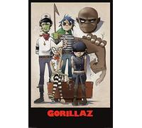 Pyramid America Gorillaz All Here - Cartel laminado de borrado en seco (60 x 90 pulgadas)