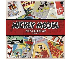 Pyramid - Calendario de folletos de Mickey y Minnie Mouse 2025, 30 x 30 cm, calendario para fans de los iconos populares de Disney, calendario mensual para toda la familia, sostenible solo con sobre