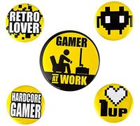Pyramid Generic BP80647 Pack de chapas Gamer at Work, sintético, Multicolor, 10 x 12.5cm