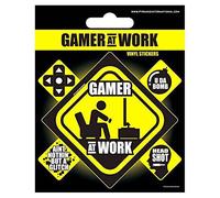 Pyramid Generic Pegatina de vinilo Gamer At Work, Multicolor, 10 x 12.5cm