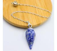 Pyramid Hexagonal Pendulum Chakra Chain Pendant Men Women Point Gem Stone Jewelry Amulet Chakra Pendulo-Sodalite