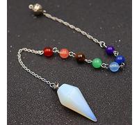 Pyramid Hexagonal Pendulum Chakra Chain Pendant Men Women Point Gem Stone Jewelry Amulet Chakra Pendulo-Opal Chakra