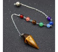 Pyramid Hexagonal Pendulum Chakra Chain Pendant Men Women Point Gem Stone Jewelry Amulet Chakra Pendulo-Tiger Eye Chakra
