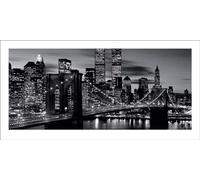 Pyramid International B y W Brooklyn Puente Arte impresión, Papel, Multicolor, 50 x 100 x 1,3 cm