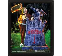 Pyramid International Beetlejuice - Póster lenticular 3D (diseño de cementerio) 25 cm x 20 cm x 1,3 cm, arte de pared enmarcado y imagen 3D en marco de fotos, producto oficial de Beetlejuice