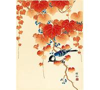 Pyramid International Bird and Red Ivy Ohara Koson - Lámina decorativa