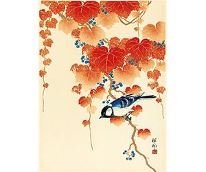 Pyramid International Bird and Red Ivy Ohara Koson - Lámina decorativa