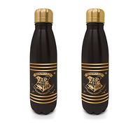 Pyramid International - Botella de viaje de metal de Harry Potter con escudo de Hogwarts y rayas, 540 ml, producto oficial