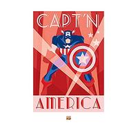 Pyramid International Capitán América Marvel Deco Art Print, Papel, Multicolor, 60 x 80 x 1,3 cm
