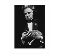 Pyramid International Cat BandW de el Padrino Art Print, Papel, Multicolor, 60 x 80 x 1,3 cm