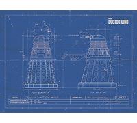Pyramid International Doctor Who Dalek Blueprint - Lienzo Impreso (60 x 80 cm), Multicolor