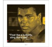 Pyramid International I. Quote-Sting como una Abeja Muhammad Ali Art Print, Papel, Multicolor, 40 x 40 x 1,3 cm