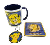 Pyramid International Juego de regalo con taza, posavasos y llavero en caja de regalo (diseño Simba) Taza de cerámica de 325 ml - Producto oficial