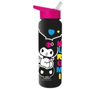 Pyramid International Kuromi Punk Vibes - Botella de plástico para bebidas, 700 ml, con popote de polietileno, talla única