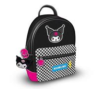 Pyramid International KUROMI (PUNK VIBES) Mochila de moda, piel sintética de lujo, forro único, accesorio de cremallera a juego, bolsillos interiores y exteriores, icónica y espaciosa, Black, Talla