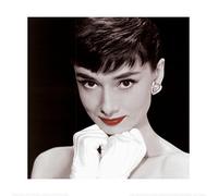 Pyramid International - Lámina (40 x 40 cm), diseño de Audrey Hepburn con Labios Pintados de Rojo
